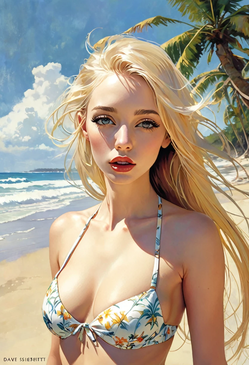 (photorealistic:1.9), (realistic photographic style:1.9), (hyperrealistic), (complexity). Amazing photorealistic portrait of a beautiful woman, long blonde hair, small breasts, slim, bored, spectacular tropical beach in the background, dynamic pose, bikini suit (masterpiece:1.3), (best quality:1.3), (very aesthetic: 1.3), (absurdities: 1.3), (detailed background), newest, AI generated, (realistic: 1.9), [[(ultra high detail: 1.1), (sharp focus: 1.1), (refined edges: 1.1) , (HD clarity: 1.1), (precise details: 1.2), (rich texture): 0.3], (sharp details), (more micro details, more small details: 1.3)], ((high definition eyes: 1.2) , (realistic eyelashes: 1.2), (soft eye shading), (precisely defined iris: 1.1), precise details, precise micro detailed eyes), realistic, absurd, Female, blonde hair, long hair, thin waist, small breasts , light skin, Kaffe Fassett style, Stephen Mackey style, {{{,{blowjob, cock in mouth, 1boy, semen,penis, cock in mouth}}}, art inspired by Bill Sienkiewicz and Dave McKean
