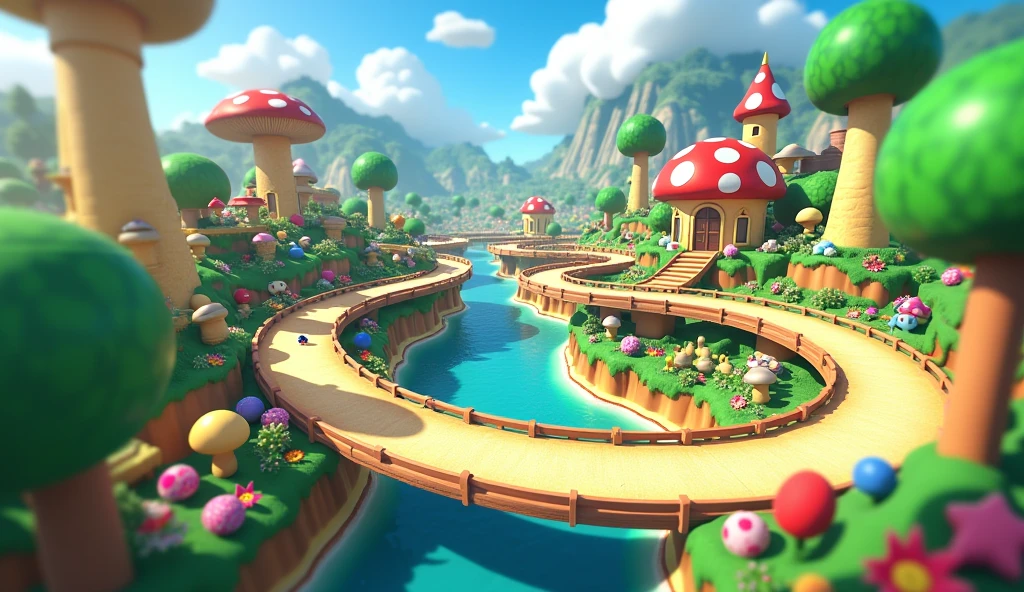 A Mario Kart Double Dash circuit without any characters.