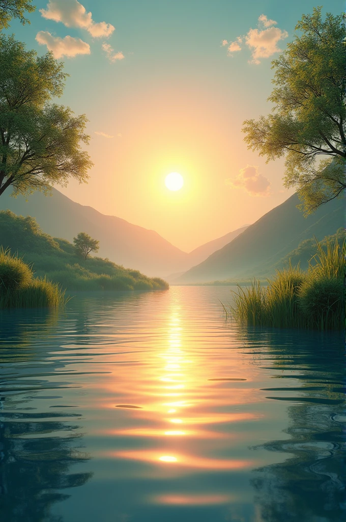 image of sun with water
