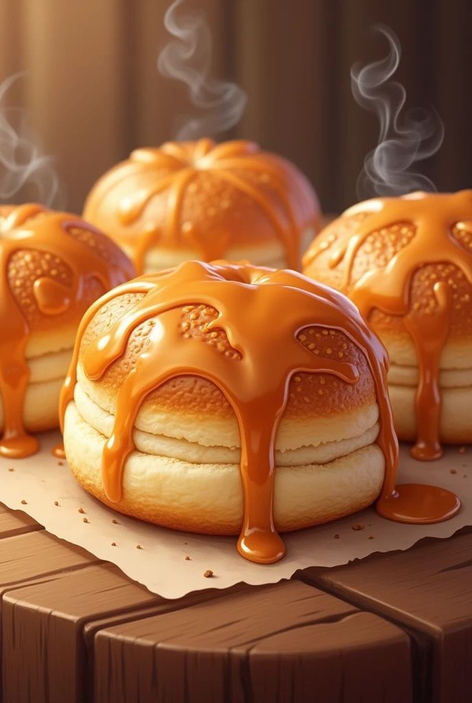 Dessert dulce de leche buns illustration 


