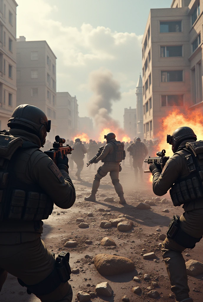 An image based on Call of Duty Warzone of several teams facing each other but only one coming out the winner, in a size 16:9