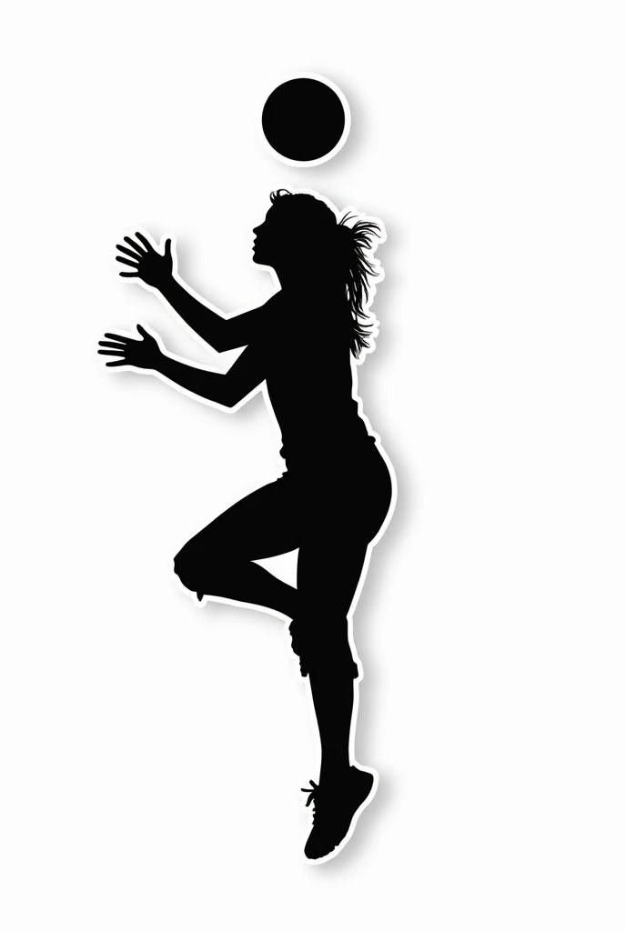I wanted a black shadow image of a person playing volleyball as if it were a sticker without the white border.
