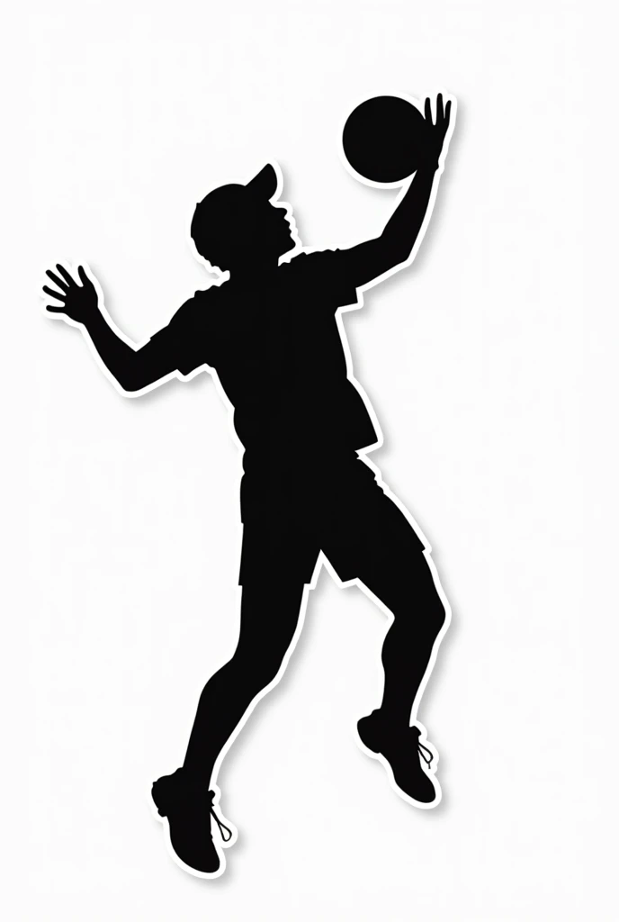 I wanted a black shadow image of a person playing volleyball as if it were a sticker without the white border.