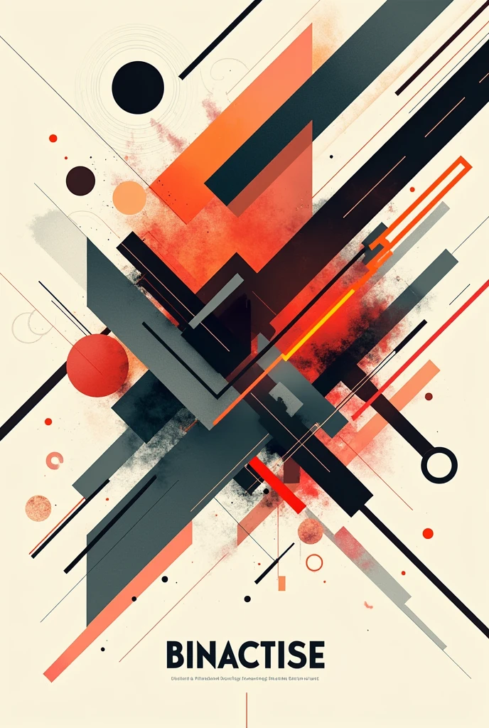 Create a book cover that has lines,Shapes,Sizes, blank space,Rhythm and title in large letters