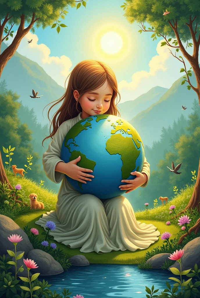 A creative drawing about caring for planet Earth