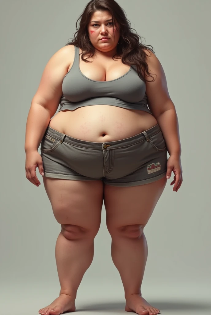Put some top on it, less belly fat and fatten the rest of it a lot, more fat on the thighs accompanied by saddlebags and cellulite and a decline in the general state of beauty and self-care 
