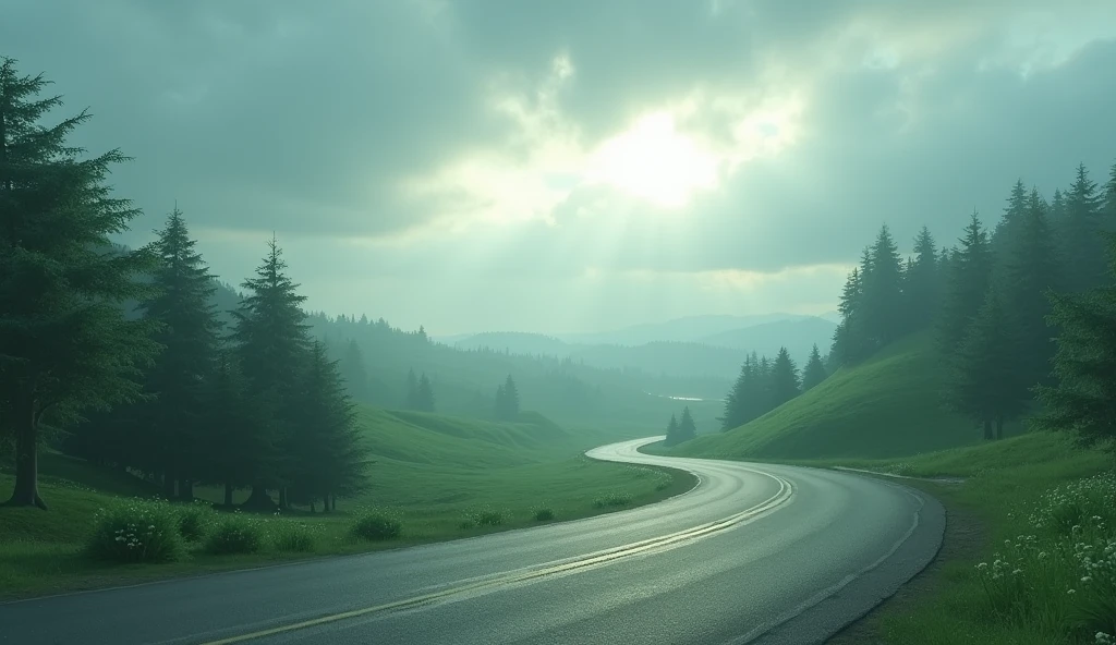 A cloudy Mario Kart Double Dash circuit without any characters.