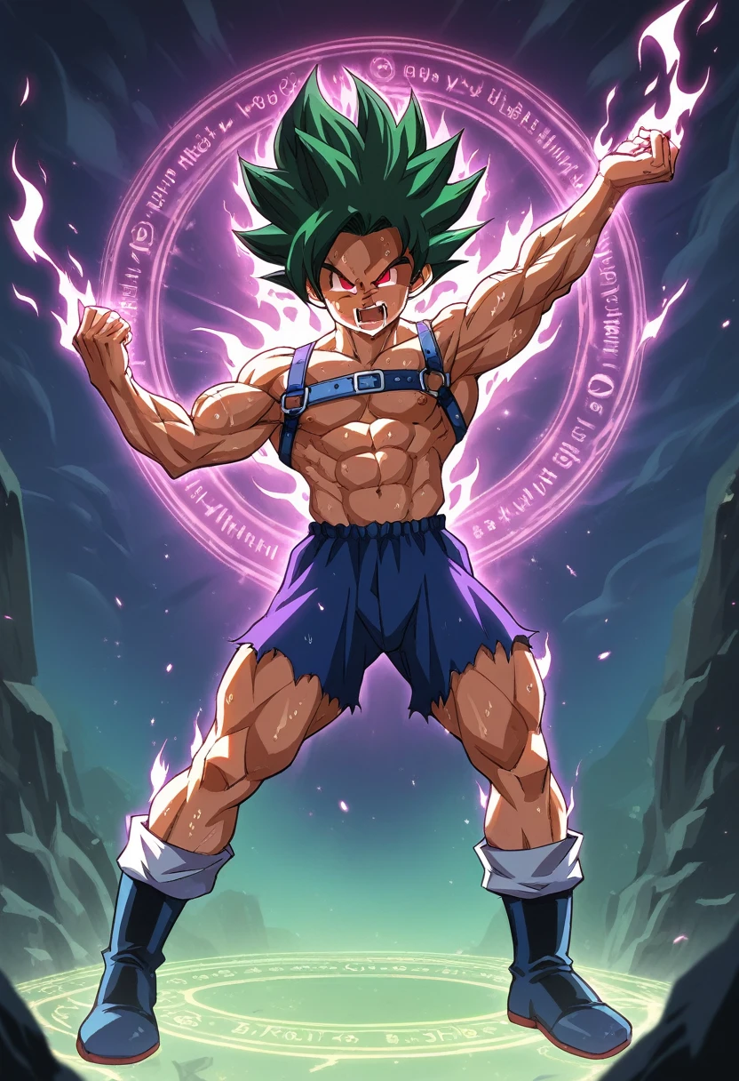 Highest quality,8k,Intricate details,Detailed,Huge muscles,Crying face,Lots of drool and sweat,Harness,Young face,teenager face,Huge erect penis,Full body image,Young body,Muscular legs,Wearing boots,Large, toned muscles,Goku,super saiyan,Imminent sexual activity,Demon body, wings and horns,Shaking violently,Group Sex,Obscene tattoos,Fantastic magic circle,Ekiben,Massive ,(((Enveloped in a large purple flame aura,Wide-area aura,Red glowing eyes))),Take a dip in the hot springs of Japan,Large jagged fangs,Orgy,Wukong,Gohan,Goten,Emerald green hair,Stretching pose,