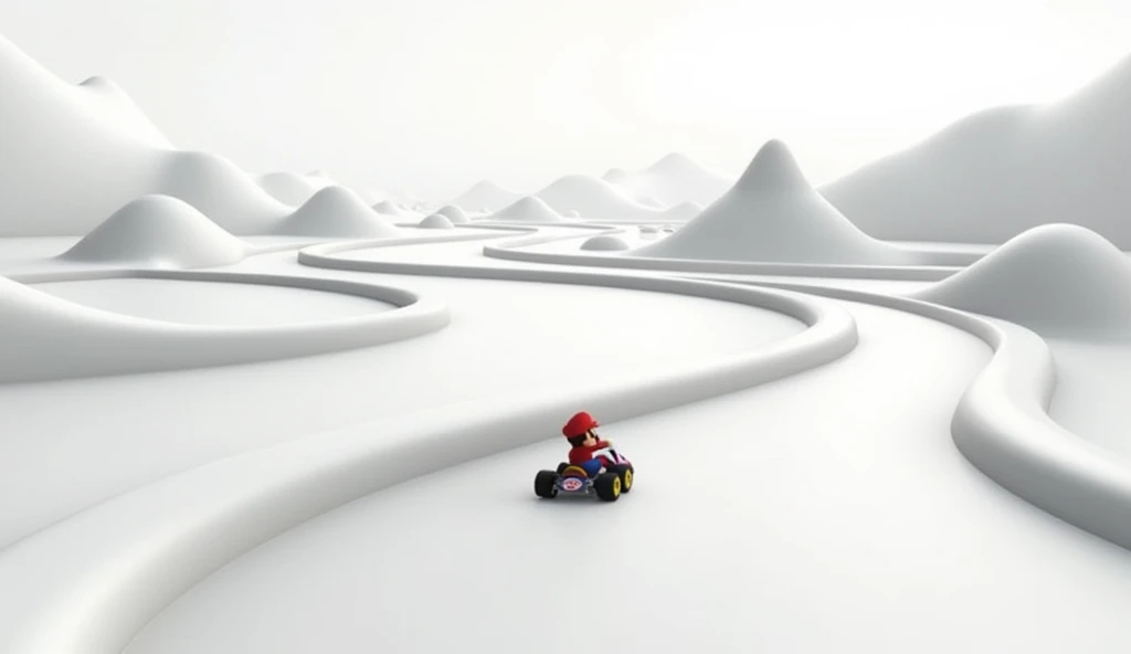 A no color Mario Kart Double Dash circuit without any characters.