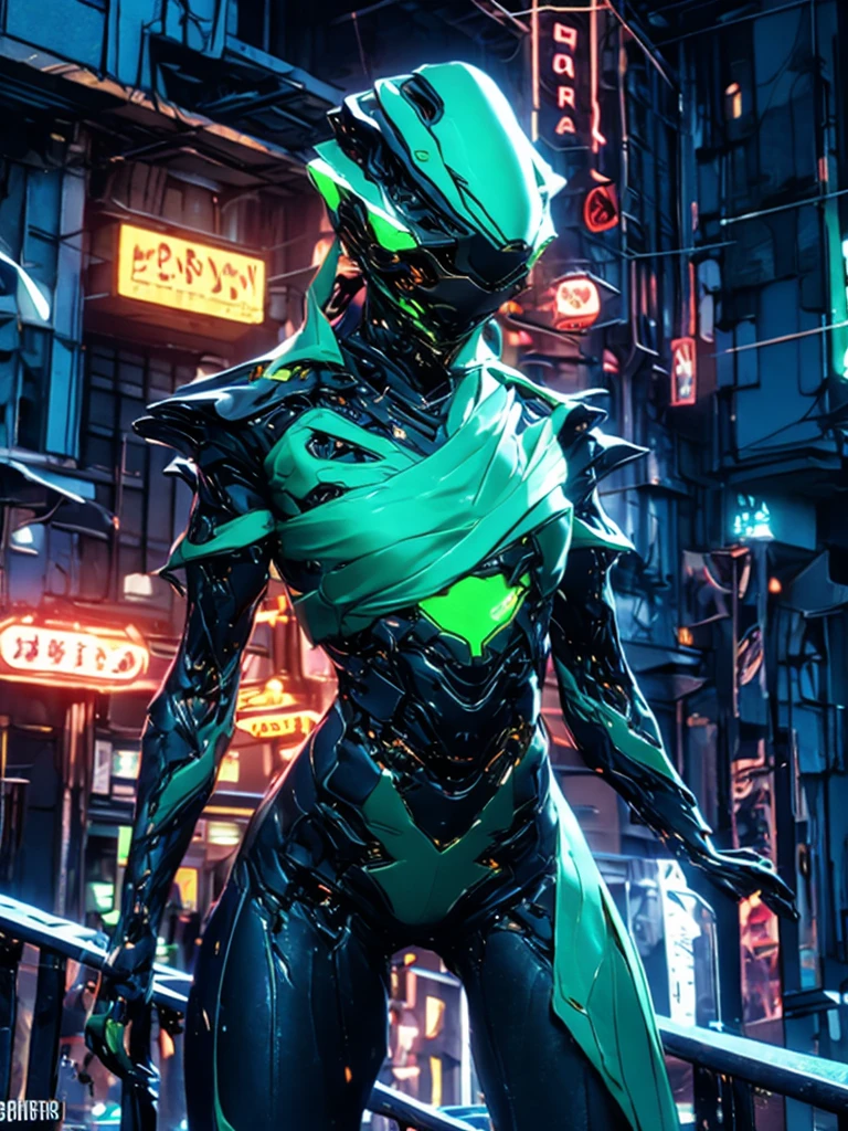 (masterpiece, top quality, best quality, official art, beautiful and aesthetic:1.2), full body view, detailed background, orokin background, warframe, depth of field, wide angle view, 

Action pose, action scene, gun in hand, armed, shooting, in combat, fighting,

Wisp outfit, (color:(white, grey, black, sea green, neon blue, bronze metal)), Wisp, - - - - pelvic curtain, scarf, human face, showing some skin, tiny healed scars, toned, glowing sea green neon parts, sea green neons, glowing green emission, floating in air, 

Beautiful young girl, human face, pretty, pale, long flowing white hair, seaweed green inner hair, dense hair, bangs, detailed hair, cute oval face, detailed eyes, perfect eyes, sea green eyes, glowing eyes, sweaty, detailed skin, perfect lips, slightly flushed cheeks, full lips, slightly parted lips, kind,

Tall, lean, fit, curvy, athletic, cyborg, mechanical parts, thick thighs, detailed legs, perfect legs, detailed arms, perfect arms, detailed hands, 

Sfw