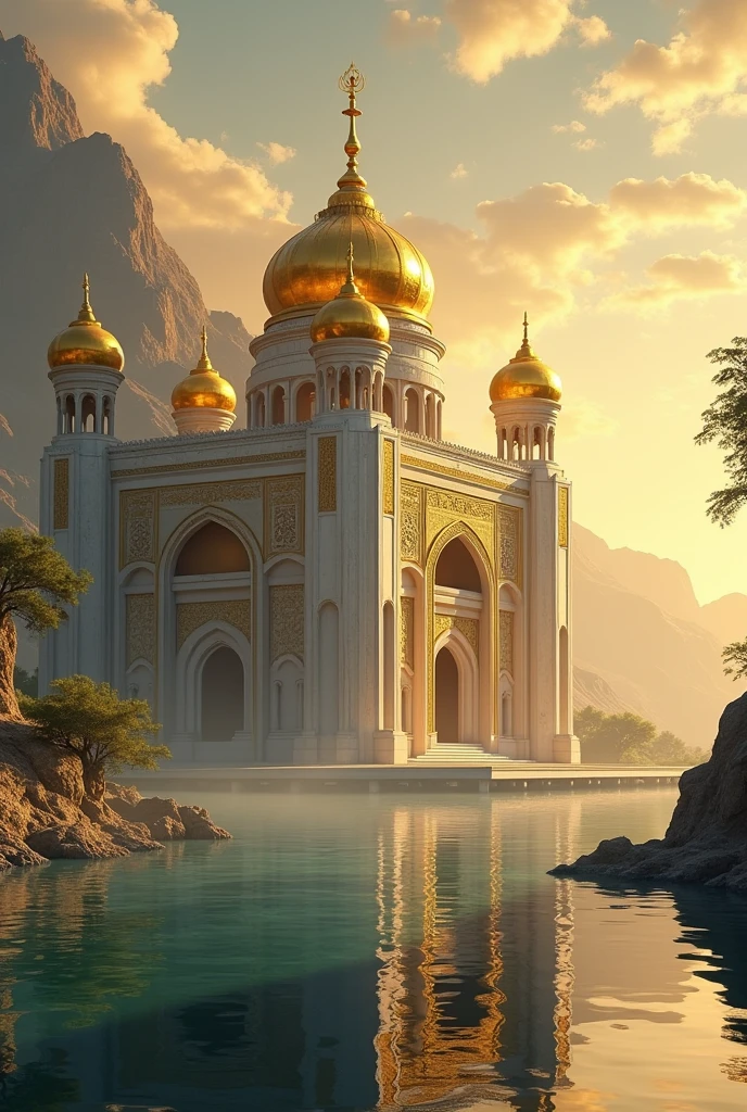 Golden Harbor is home to the Coels, a citadel that shines with gold and white marble, built on the shores of a lake whose waters reflect the golden light of the sunset.