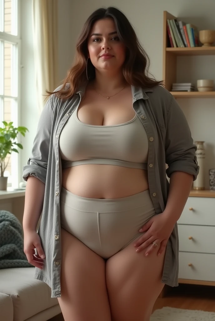 Put some top on it, less belly fat and fatten the rest of it a lot, more fat on the thighs accompanied by saddlebags and cellulite bastate celulite e culpte faça nao to gorda mas uma mulher de 1.60 com 80kgs e sem ranta barriga lembre da gordura facial e a gordura  no pe da barriga  roupas apertadas