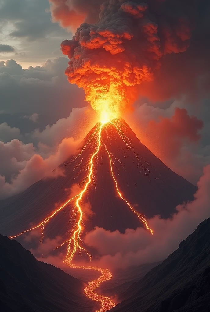 Elaborate a volcanic eruption