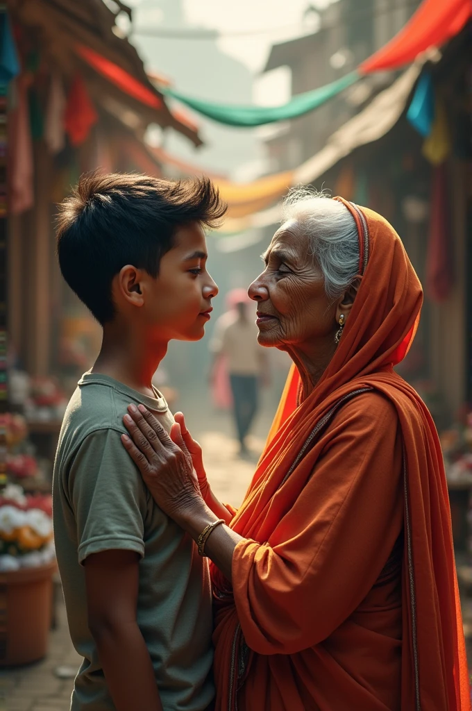a young boy and an bengali old woman Romance 