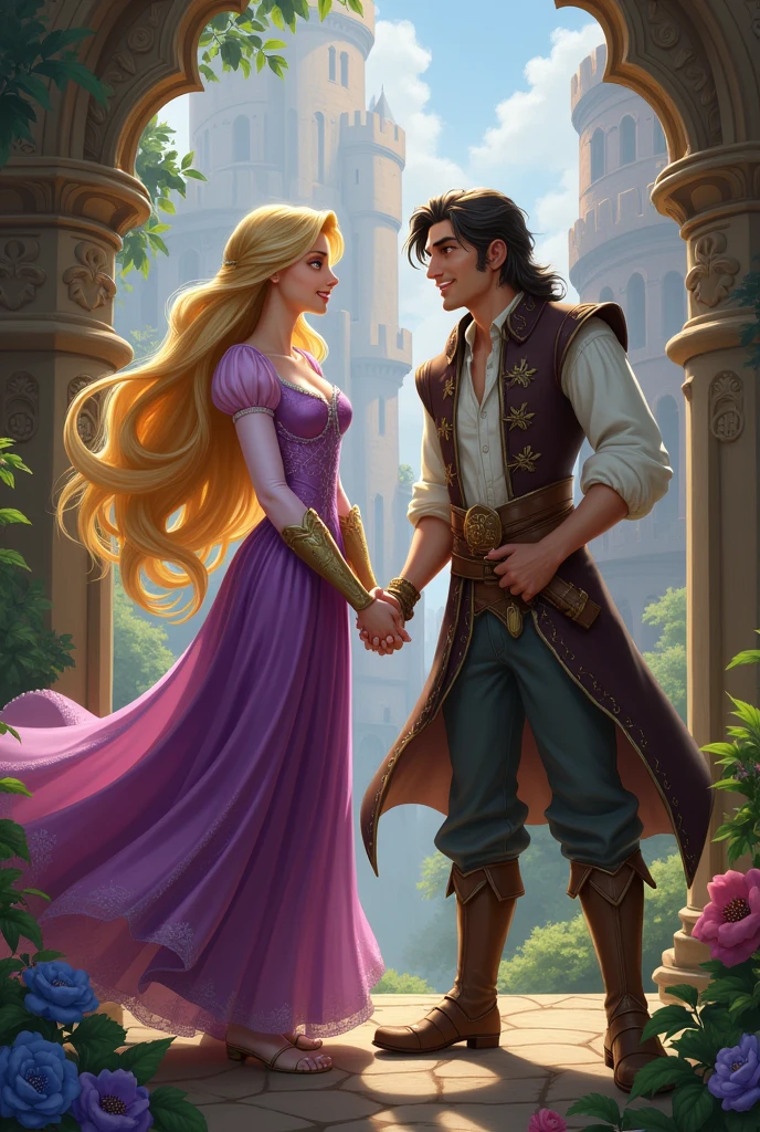 Lux and Kayn from League of Legends as Rapunzel and Flynn Rider from Tangled