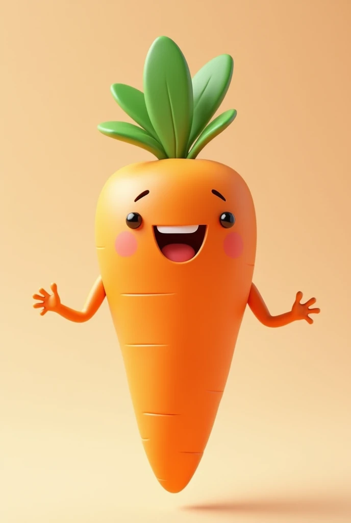 Carrot vegetable animated 3d without face