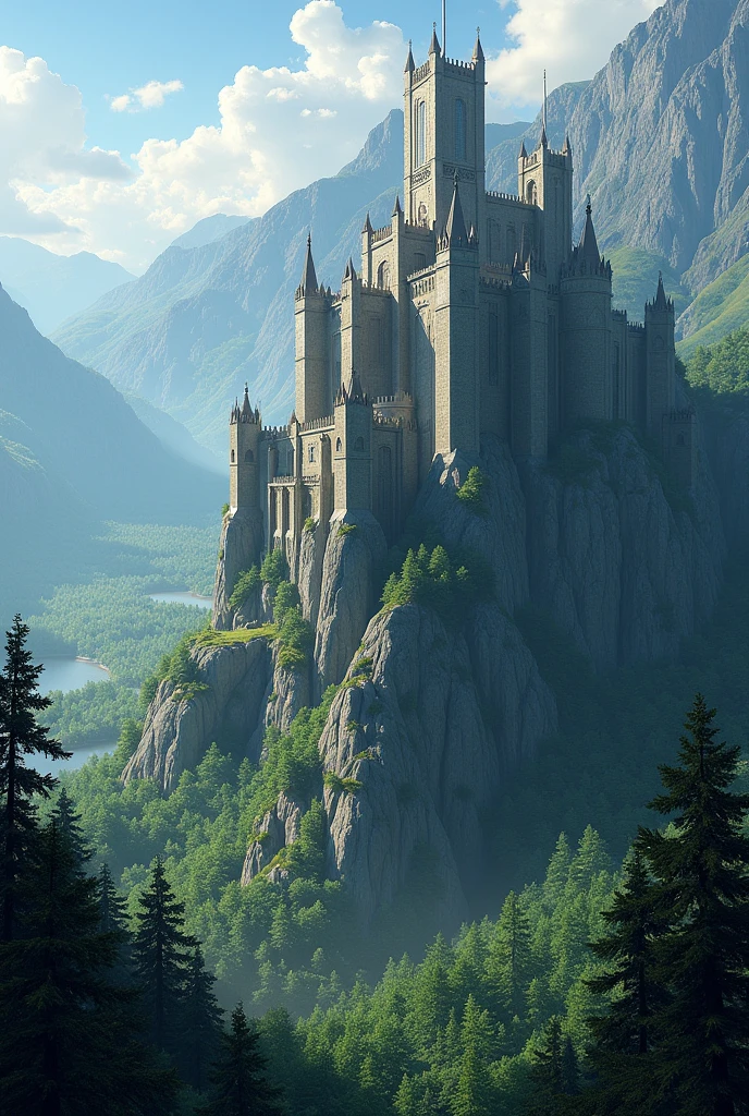 Alto Vale is a fortress built on a mountain peak, surrounded by dense forests. Its walls are high and silvery gray, providing an unparalleled view of the entire Vale.