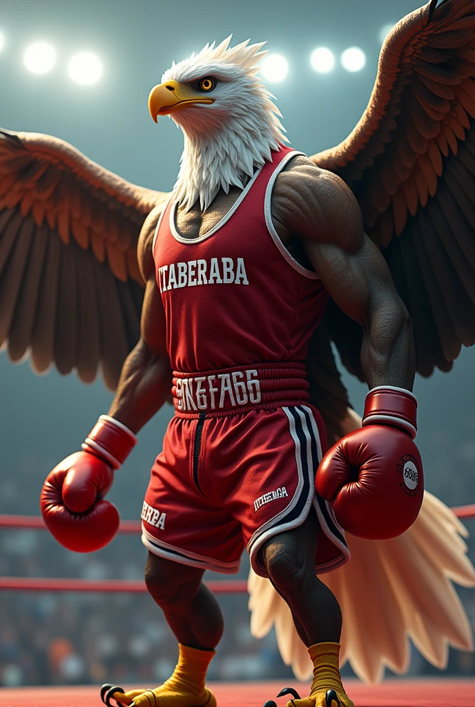 Eagle with box clothes with title boxing olympics Itaberaba eagle box