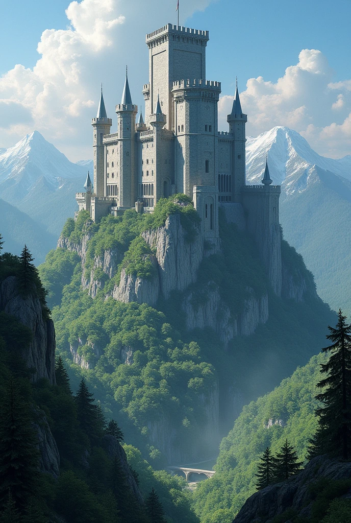 Alto Vale is a fortress built on a mountain peak, surrounded by dense forests. Its walls are high and silvery gray, providing an unparalleled view of the entire Vale.