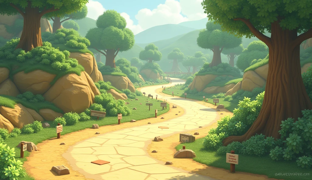 A not too colorful Mario Kart Double Dash circuit without any characters.