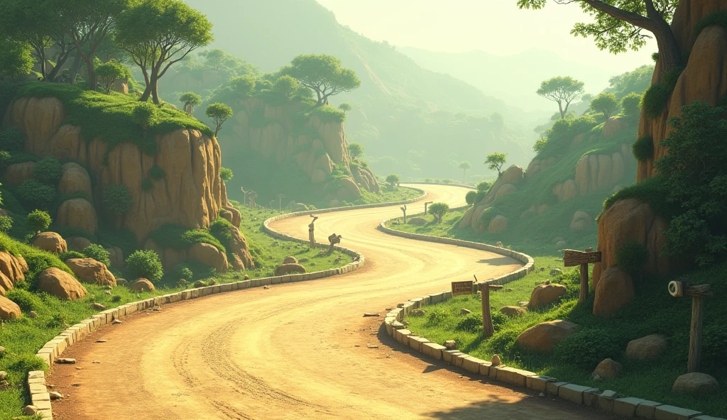 A not too colorful Mario Kart Double Dash circuit without any characters.