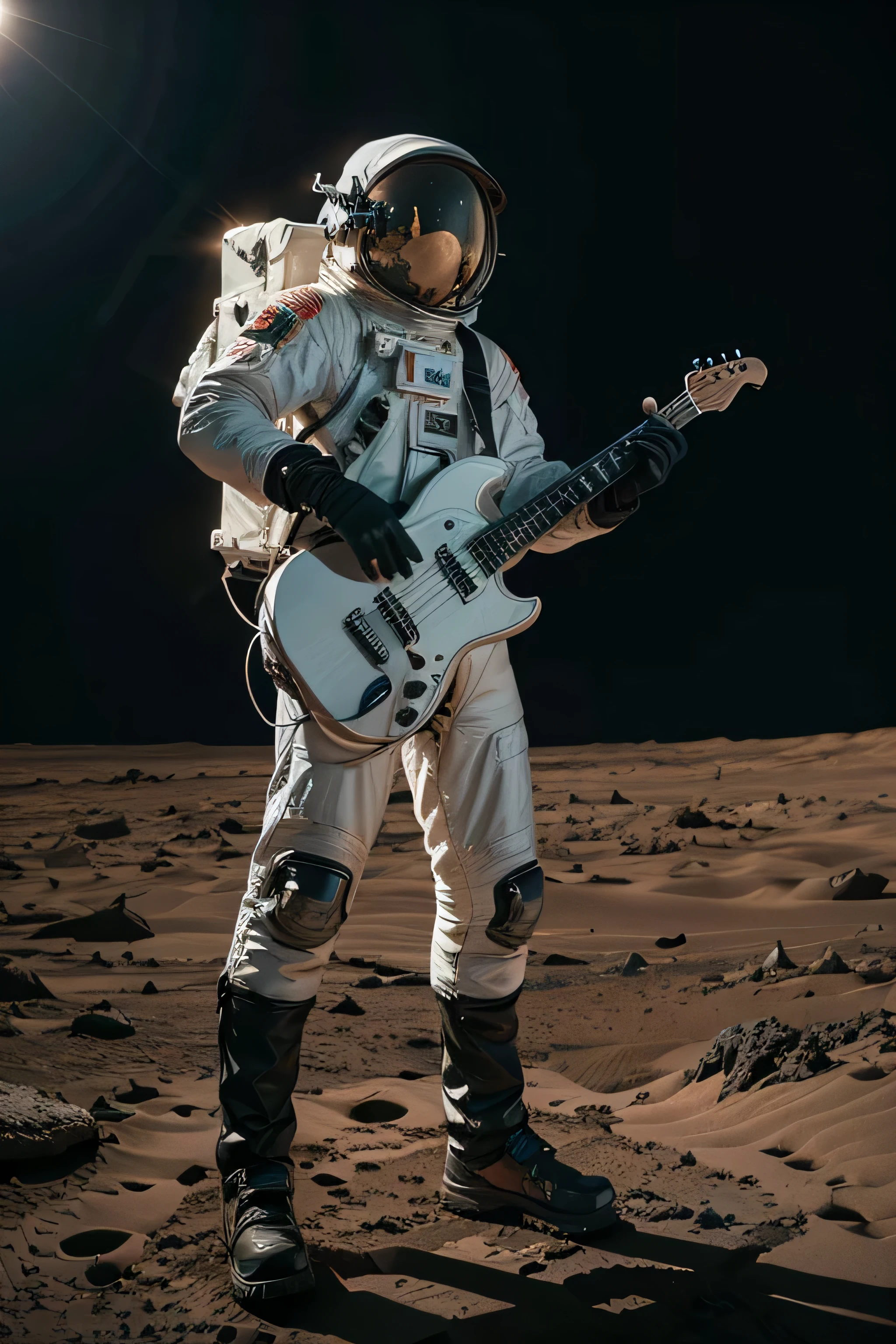 metalhead astronaut singing on mars