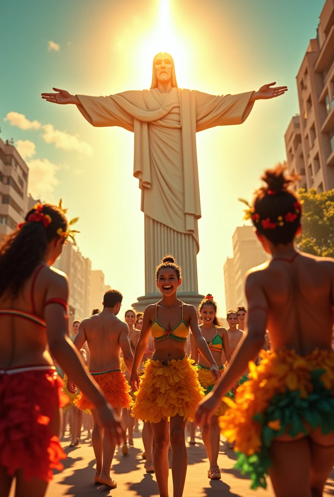 Image highlighting the value of samba in Rio de Janeiro with the light of God