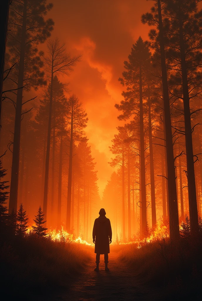An image where the trees are on fire