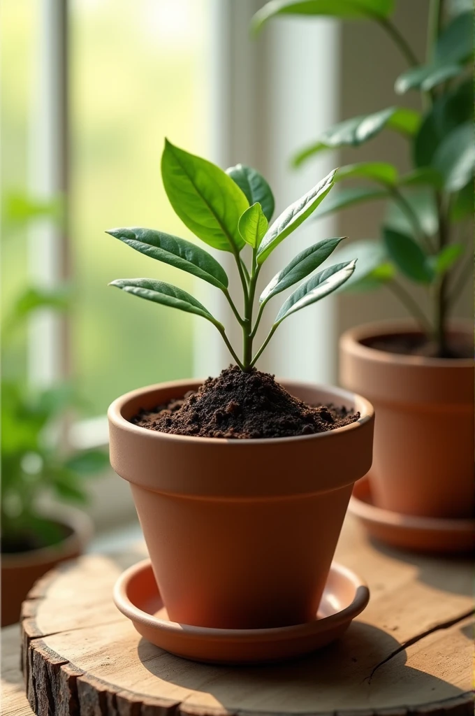 a pot with soil