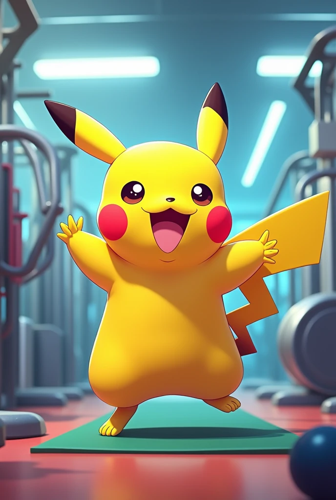 pikachu pokemon in the gym