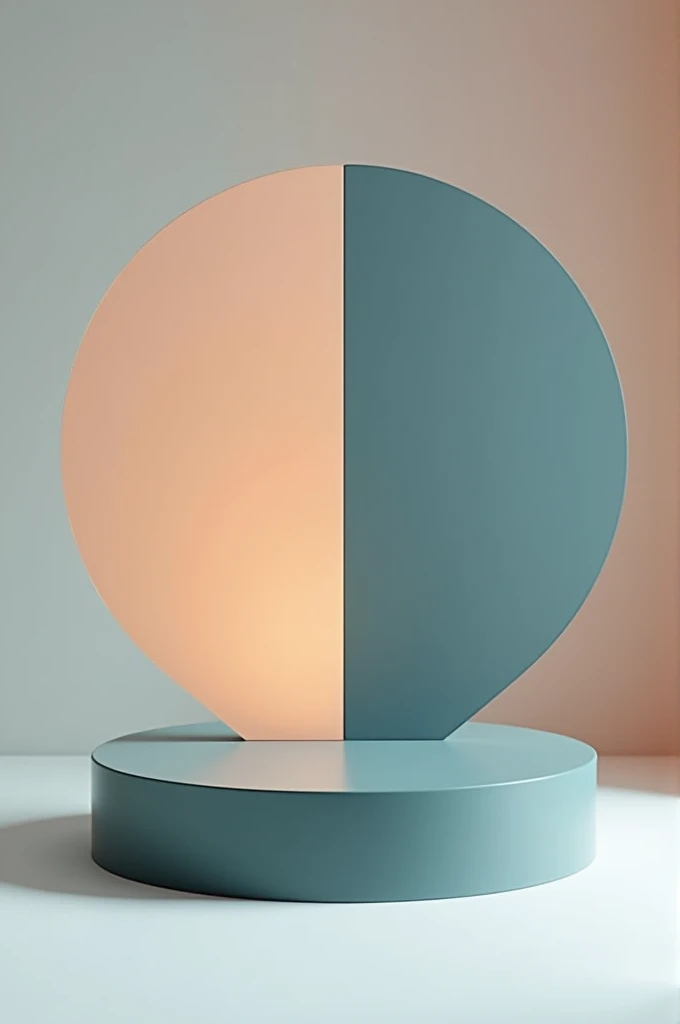 Stand that is divided in half with different colors 
