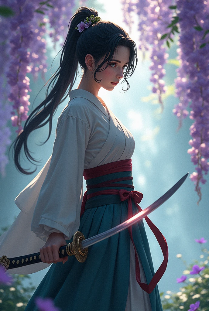 Kimetsu no yaiba, Demon Slayer, demon hunter, there, wisteria breathing, Girl