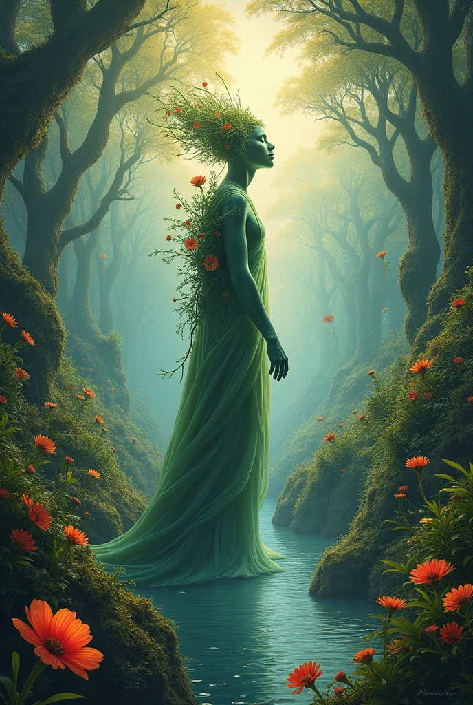 create for me a surrealistic image of an ecological vision of nature