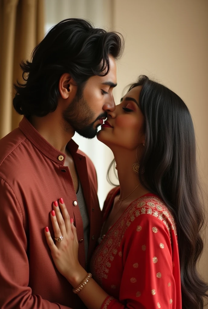 Aamir and Hina loved each other very much, one day Hina was alone at home, when Aamir saw Hina, he attacked Hina, took off Hina's shirt, took off her shalwar, put his underwear inside her, Hina was very angry. Having fun, Hina took Aamir's pussy in her mouth