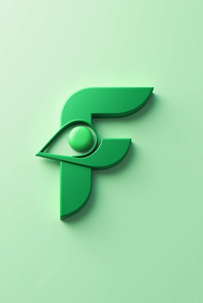 Make the letter F as a green logo for gaming, put a minimalistic eye on top 
