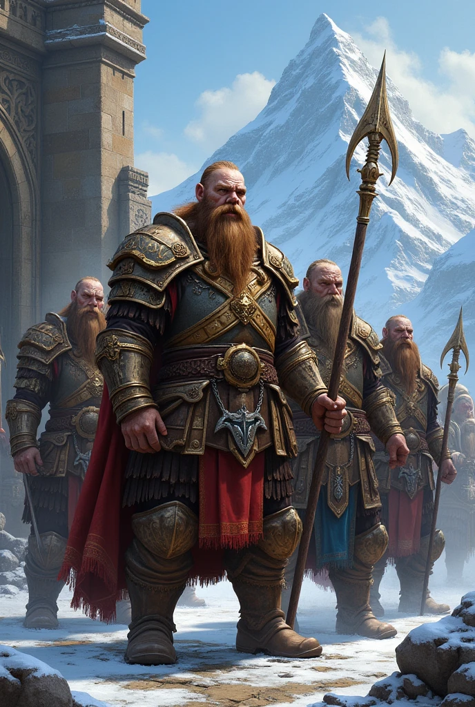 group of six dwarven warriors, high fantasy