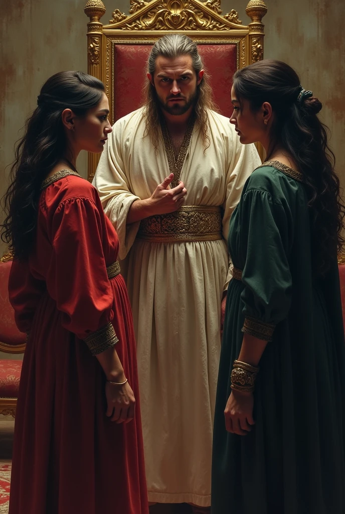 Then two prostitutes came to the king, and stood before him.