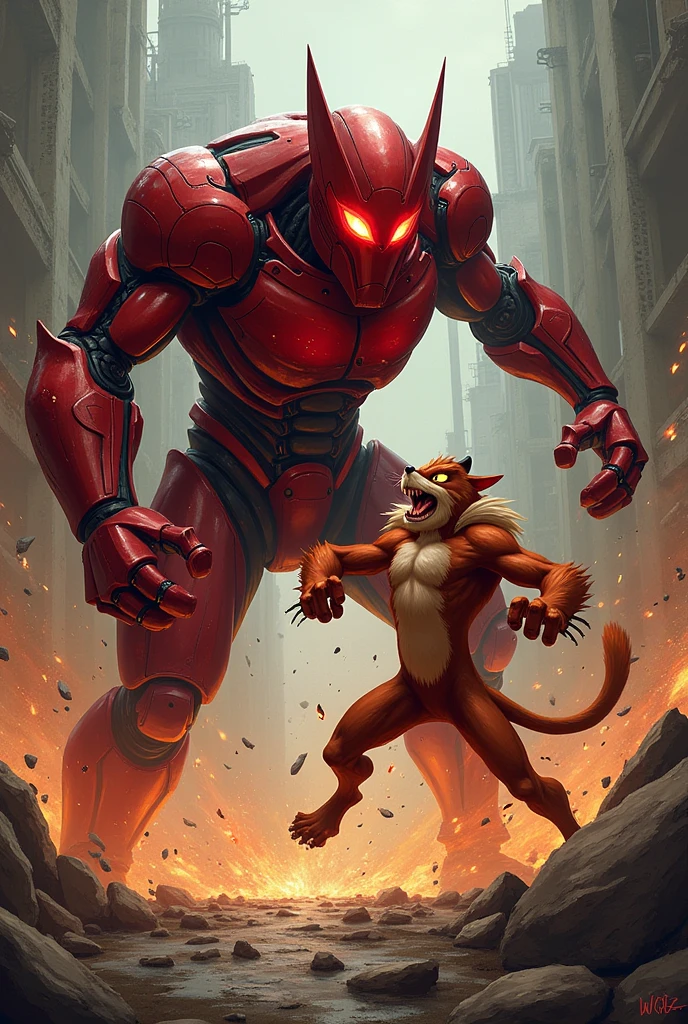 Red Cyborg killing Taz Mania 