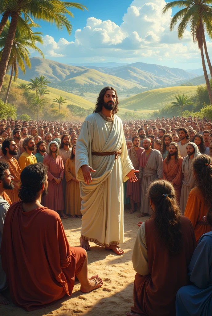 Pictures of Jesus with the crowd