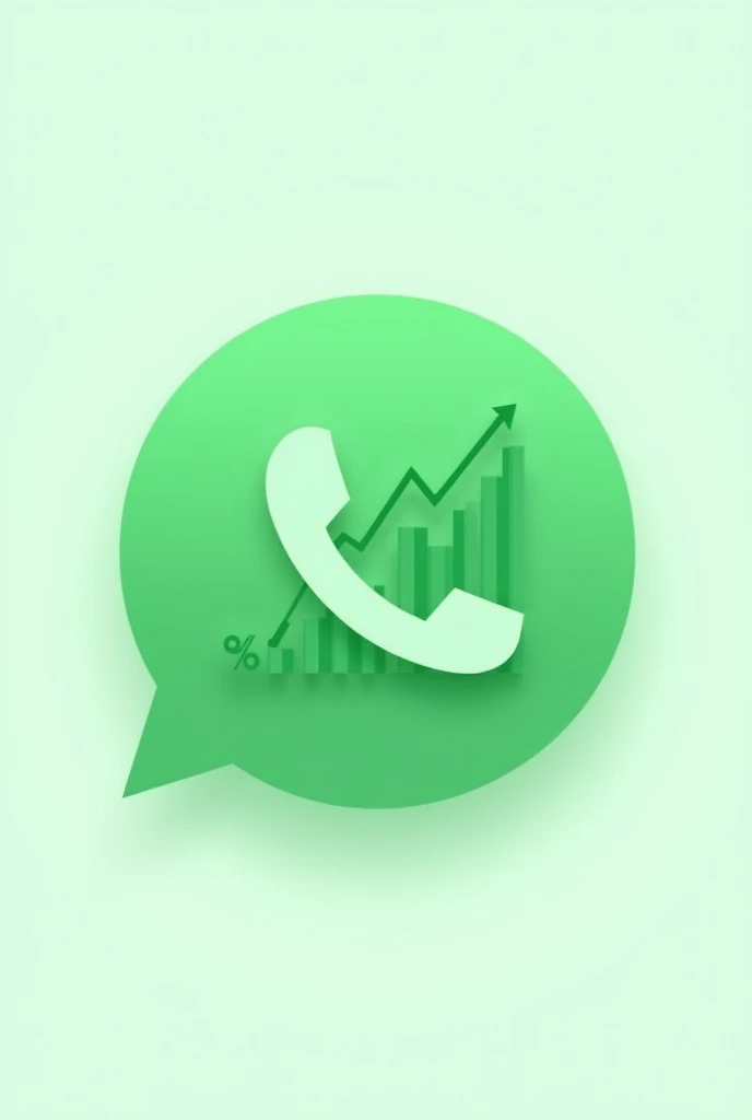 A rounded ícon with whatsapp color with a image a investiment graphic