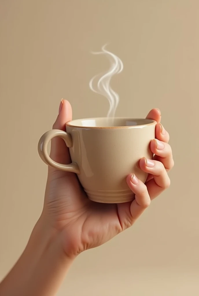 A hand holding a cup of coffee