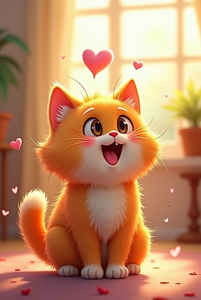 Happy cat because he asked his crush out and she accepted