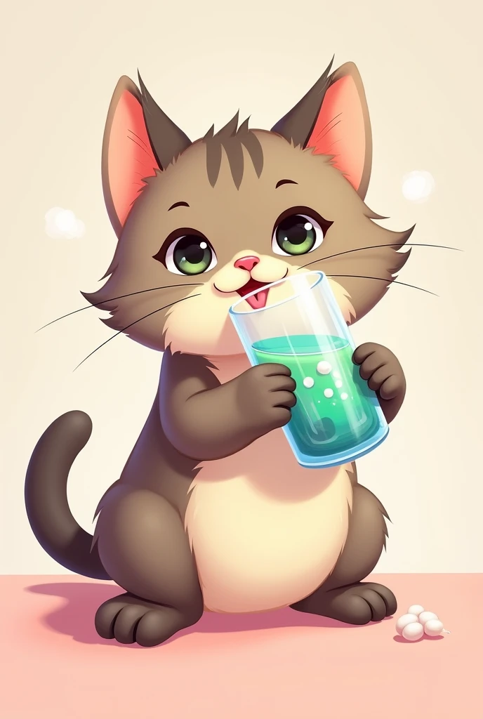 Cat with drink