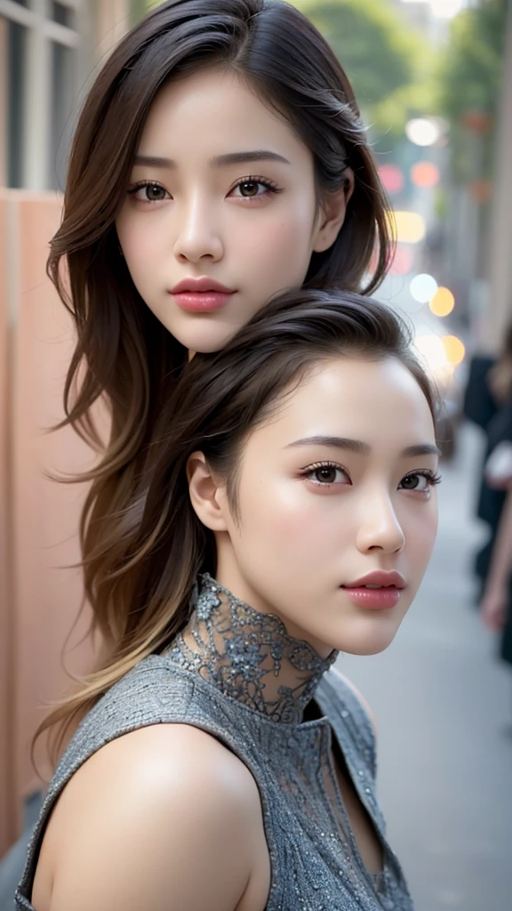A street with a group of girls, 3D, 8K, extremely detailed, beautiful detailed eyes, beautiful detailed lips, extremely detailed eyes and face, long eyelashes, beautiful girls, detailed facial features, detailed clothing, intricate background, realistic lighting, cinematic composition, vibrant colors, dramatic lighting, photorealistic, (best quality,4k,8k,highres,masterpiece:1.2),ultra-detailed,(realistic,photorealistic,photo-realistic:1.37)