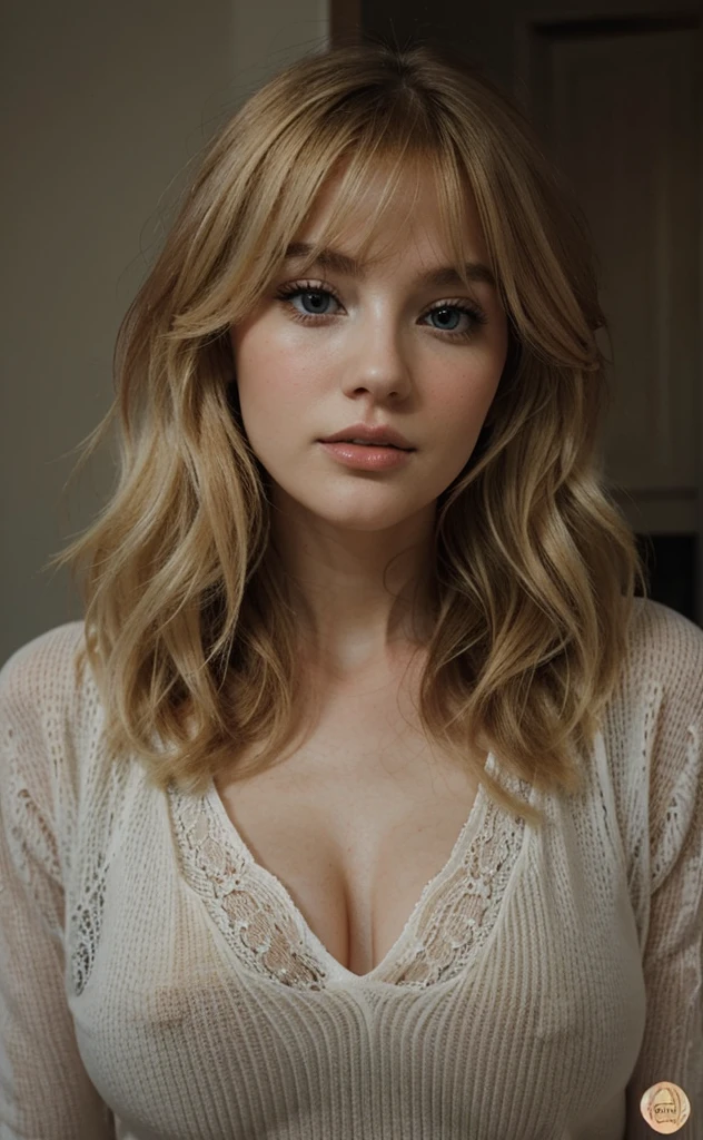 Beautiful women, adult, big blonde hair, thin lips, hollow chics, perfect jawline, white skin