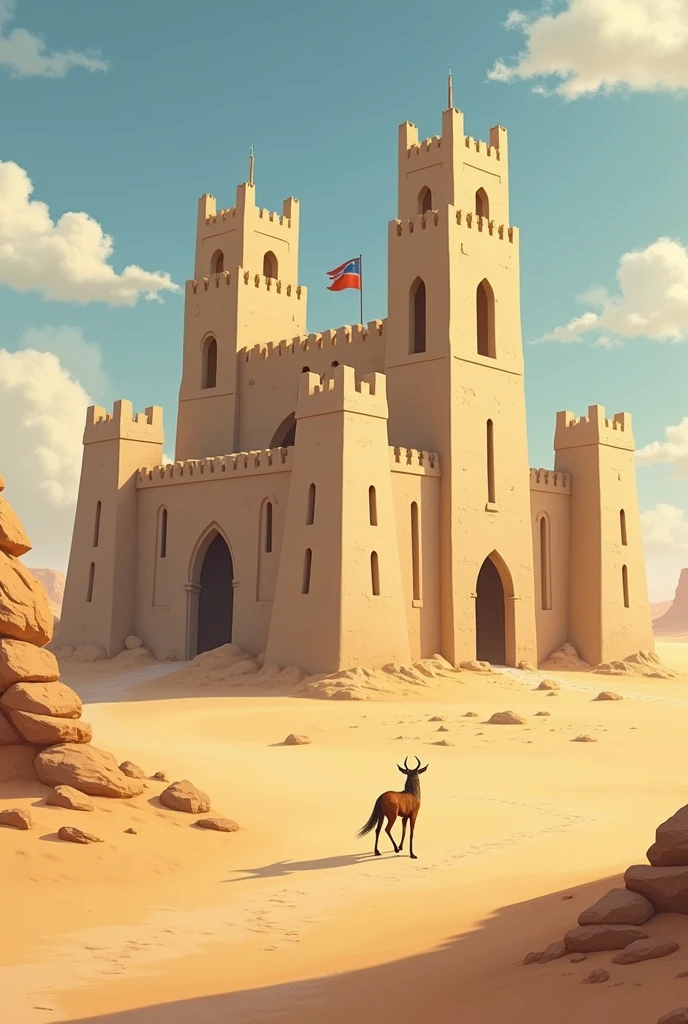 Hot Sands is the name of the Yaras castle, a fortress built in light stone that blends into the arid landscape. The castle is designed to withstand the intense heat, with thick walls and towers.