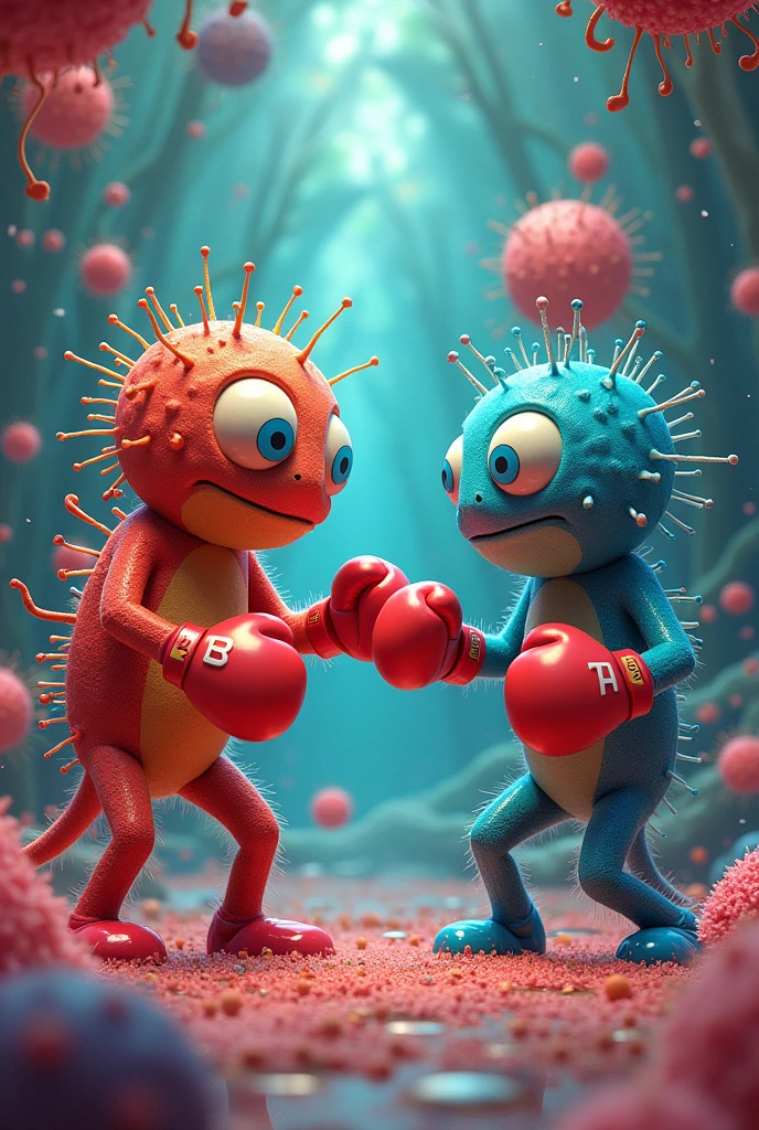 Microbes and models in geometry fighting with boxing gloves