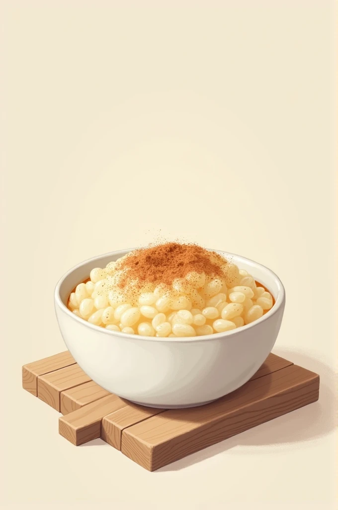 Illustration of rice pudding and cinnamon