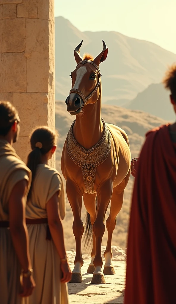 a detailed illustration of a sagittarius centaur, half human half horse, with a wise and benevolent expression, teaching and mentoring greek heroes, intricate details, cinematic lighting, warm color palette, realistic digital art, masterpiece