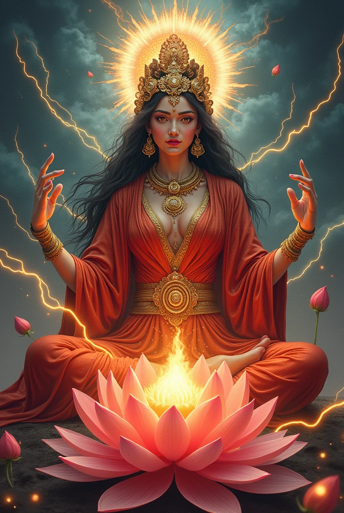 Vajrayana, dakini, red, Tantra, Linda, lotus,fire, lightning strikes,sacred feminine, buddha
